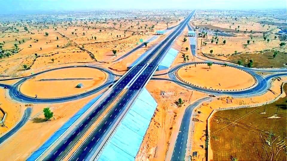 Highway interchange viewed from above