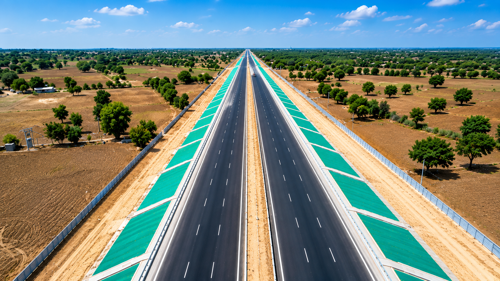Completed divided highway in India